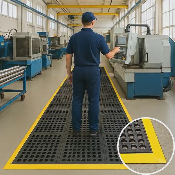 Non-Slip Rubber Decking Matting with Drainage Holes Durable, Weather-Resistant, Easy to Clean Ideal for Decks, Patios, Balconies & Pools