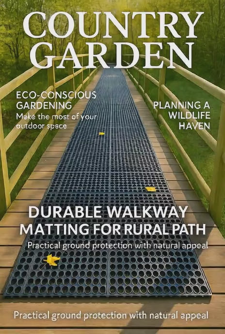 Non-Slip Rubber Decking Matting with Drainage Holes Durable, Weather-Resistant, Easy to Clean Ideal for Decks, Patios, Balconies & Pools