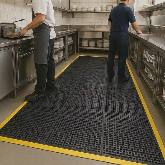 Non-Slip Rubber Decking Matting with Drainage Holes Durable, Weather-Resistant, Easy to Clean Ideal for Decks, Patios, Balconies & Pools