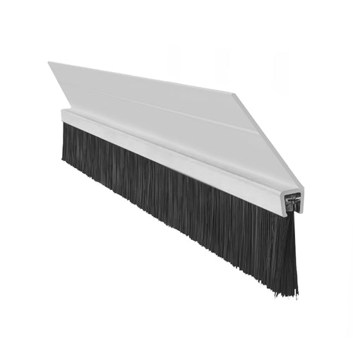 Sloped Brushstrip Draught Excluder – 45° Aluminium Channel with Nylon Brush 2m Sections for Doors Blocks Drafts, Dust & Insects