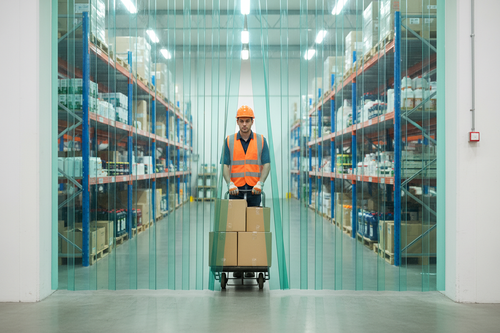 Transparent Green PVC Strip Curtain – 200mm x 2mm | Coloured Flexible | Energy-Saving | Per Metre