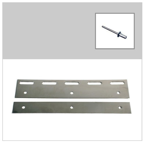 Stainless Steel Hook-On Plate Sets for PVC Strips – 100mm, 200mm, 300mm, 400mm – Easy Installation with Rivets, Durable 430-Grade Steel