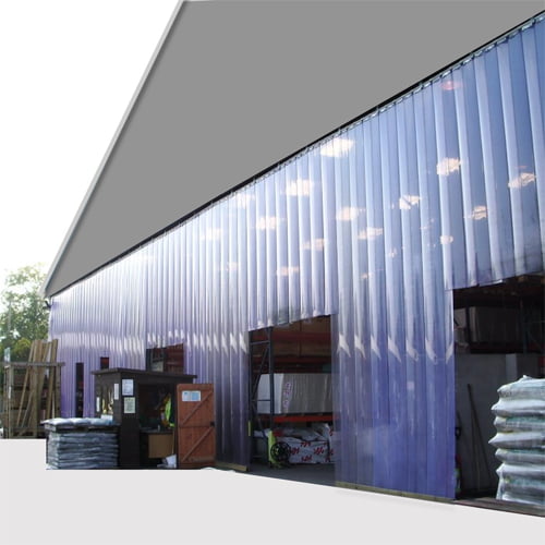 Heavy Duty Canopy Wall Strip Curtains - Clear PVC, Swivel Hinge, R1 Face Fit, Weather Resistant, Galvanised Rail, 400mm x 4mm, Farm & Shed Protection