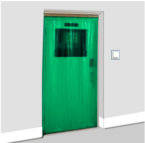 Transparent Green PVC Strip Curtains (Hook-on) – Energy-Saving, Weather-Proof, Easy Access – Includes Stainless Steel Rails – Customisable, UV-Resistant, Flexible