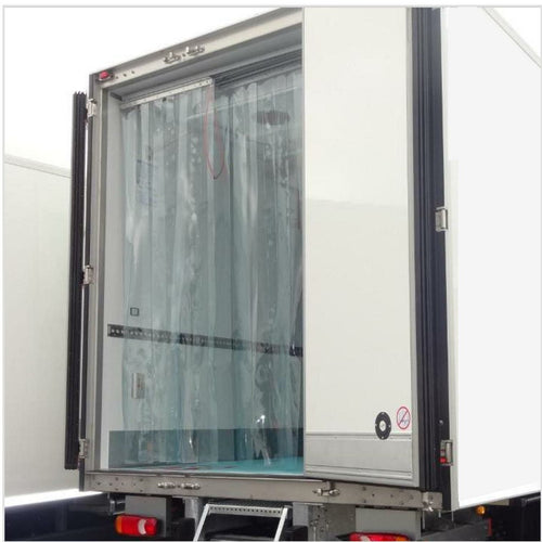 Refrigerated Vehicle Strip Curtains - Clear PVC, Hook-on Rail, Dust & Pest Resistant, Easy Access, Up to 2500mm High, 430 Grade Stainless Steel Rails