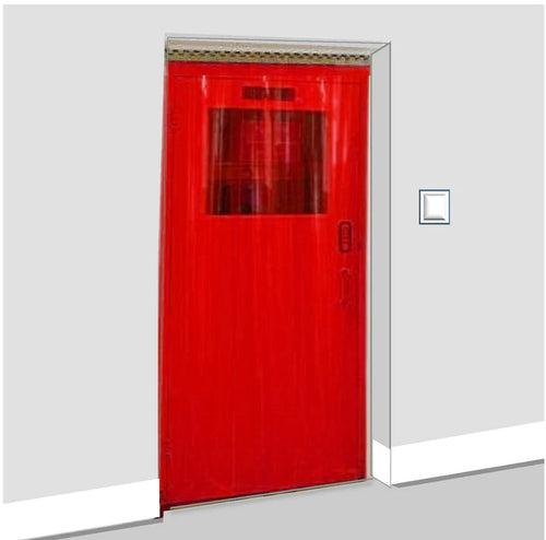 Transparent Red PVC Strip Curtains (Hook-on) - Energy-Saving, Easy Access, Heat & Dust Barrier, Stainless Steel Rails, Flexible, UV-Protected