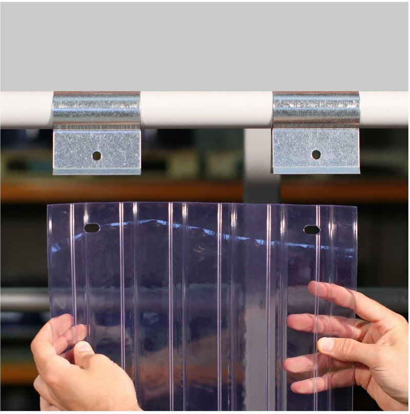 Swivel Hinge Ribbed PVC Curtain Strips (400mm wide / 100% overlap) Linear Metre
