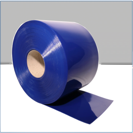 50m Solid Blue PVC Rolls – Opaque Curtain Strips, Marker Strips, Energy-Efficient, Durable for Craft, Industrial, Commercial Use, Flexible, High Impact