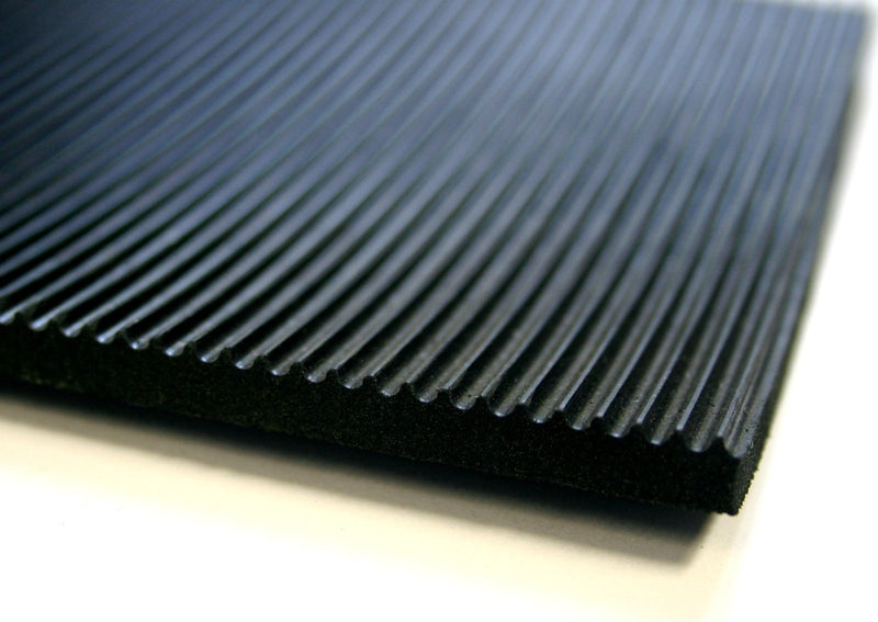 Rubber Matting Fluted 1220mm Black - Rubber Co