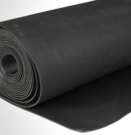 Rubber Matting Fluted 915mm Black - Rubber Co