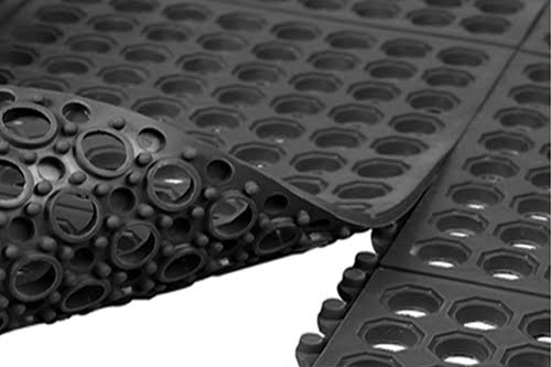Non Slip Rubber Link Mats with Drainage Holes - Rubber Co