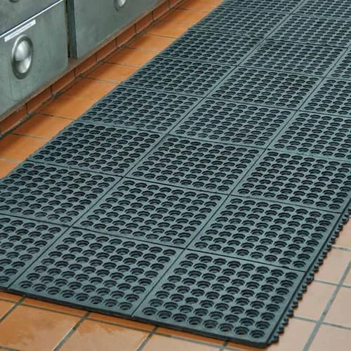 Rubber Link Mats with Drainage Holes for Pool And Wet Areas A - Rubber Co