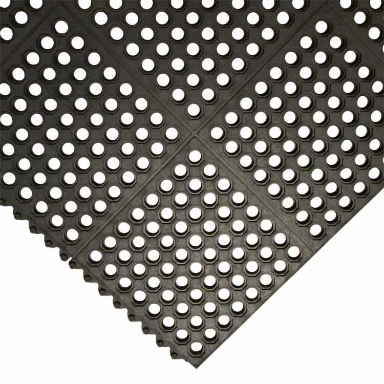 Rubber Link Mats with Drainage Holes for Pool And Wet Areas A - Rubber Co