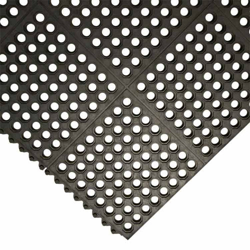 Heavy Duty Rubber Link Mats with Drainage Holes Non-Slip, Durable, and Versatile for Indoor/Outdoor Use – Ideal for Walkways, Entrances, Workshops