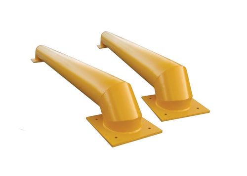 Low Profile Wheel Guides Pair – 2085 x 250 x 200mm, Galvanised Steel, Yellow Powder Coated, High Visibility, Impact Protection for Loading Bays, Easy Bolt Installation