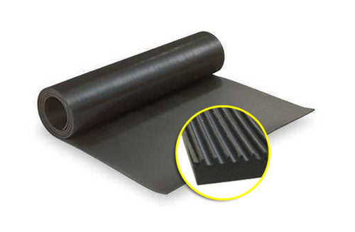 Standard Electrical Rubber Matting - 11,000V Tested, Fine Ribbed, Anti-Slip, BS921 Compliant, Durable SBR/NR, 450V Safe, Low Maintenance, Black