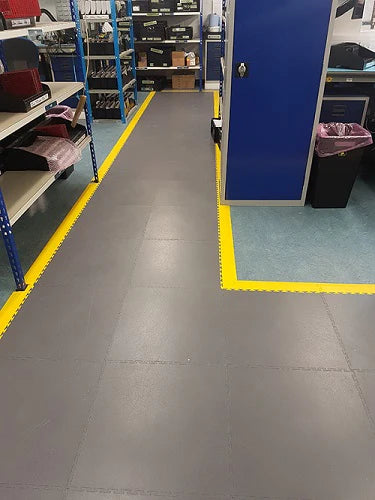 Rubberco Interlocking 10mm Ultra Heavy Duty PVC Floor Tiles for Warehouse, Aircraft Hangar & Fire Stations