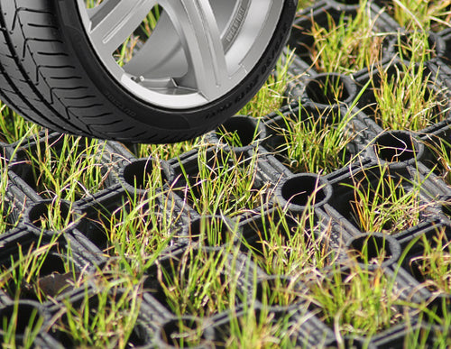 Heavy Duty Rubber Grass Mats - 23mm Thick, Non-Slip, Weather-Resistant, Wheelchair Friendly, Ideal for Car Parks & Grass Areas, Recycled Rubber