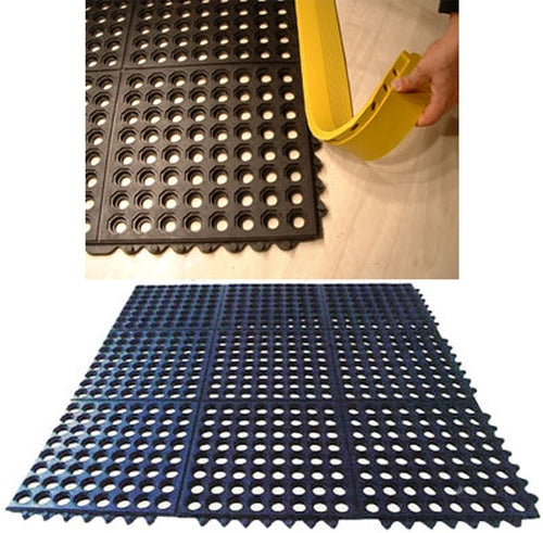 Interlocking Non-Slip Roof Matting Self-Draining Wet Area Mat Ideal for Pools, Saunas, Steam Rooms, Walkways High Visibility Safety Ramp Available