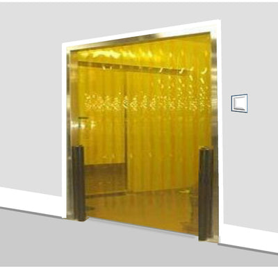 
          Transparent Yellow Strip Curtains (Hook-on)